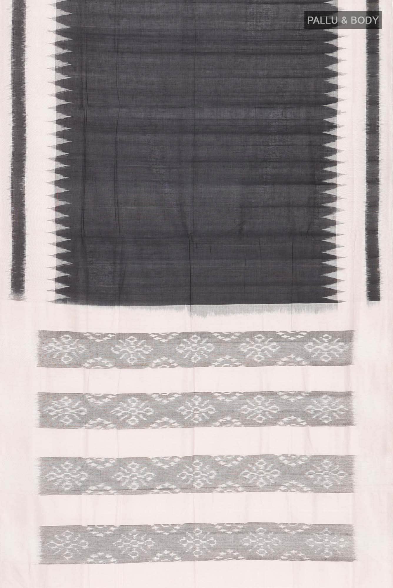 Black Pochampally Cotton Saree