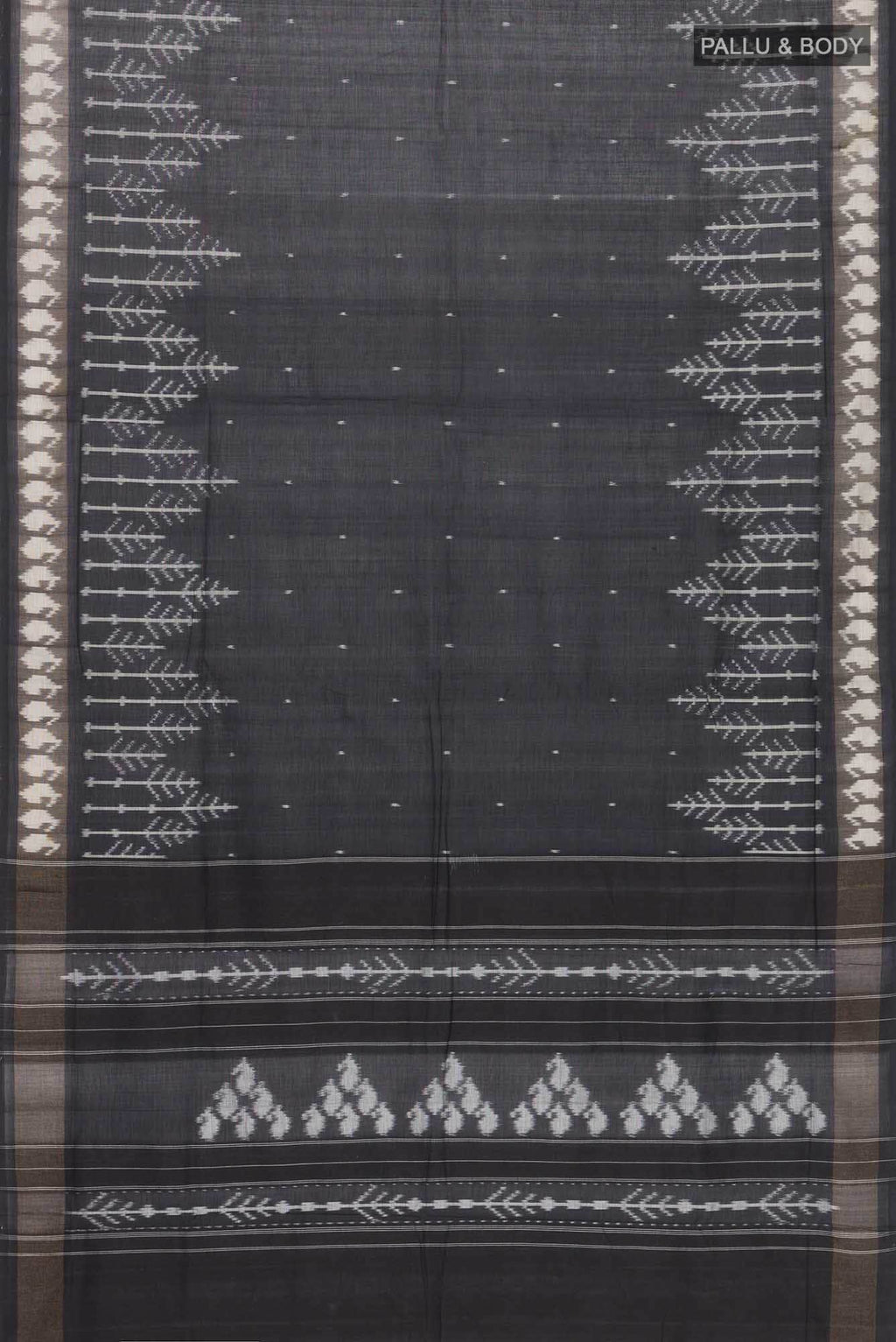 Black Pochampally Cotton Saree
