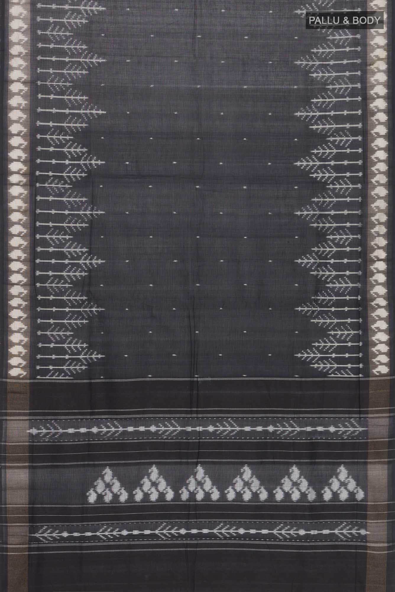 Black Pochampally Cotton Saree
