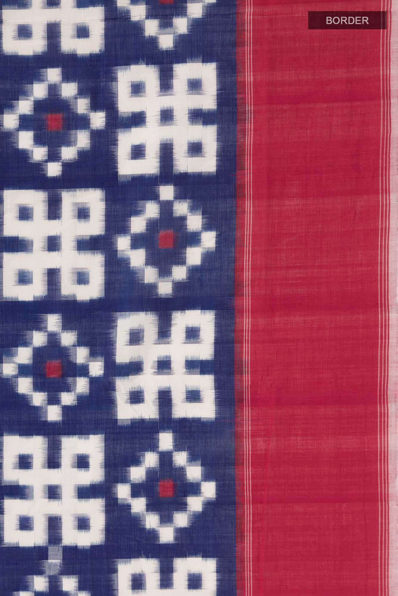 Blue Pochampally Cotton Saree