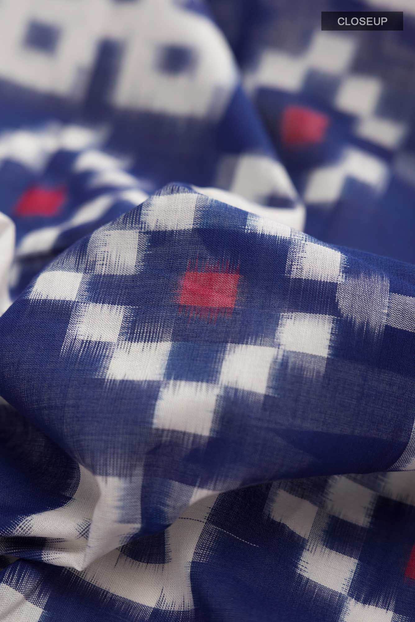 Blue Pochampally Cotton Saree