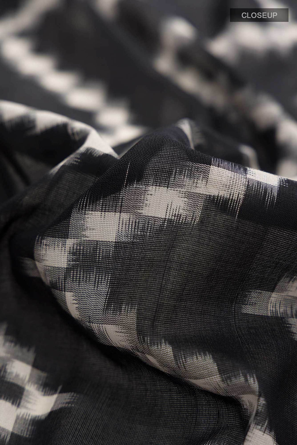 Black Pochampally Cotton Saree