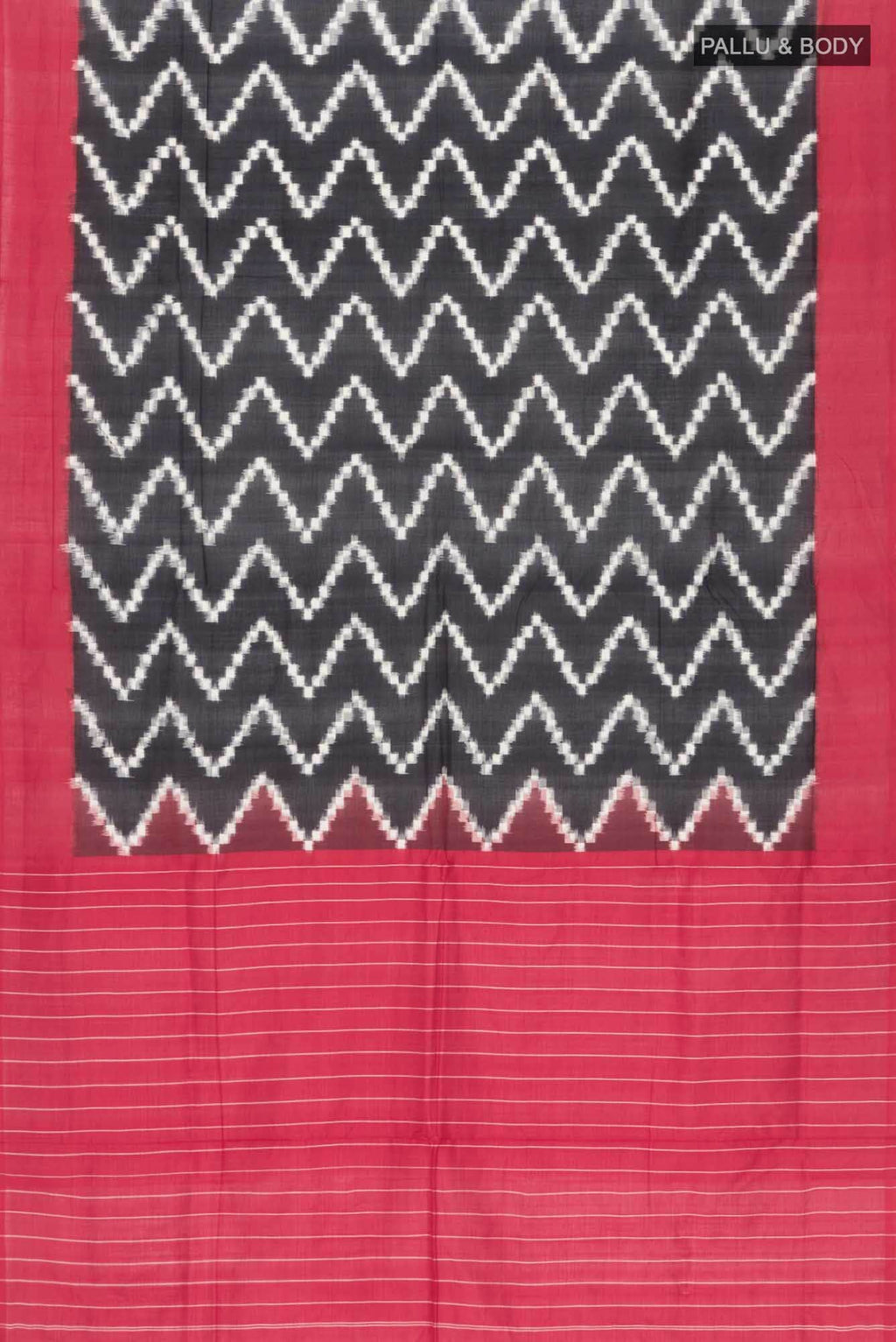Black Pochampally Cotton Saree
