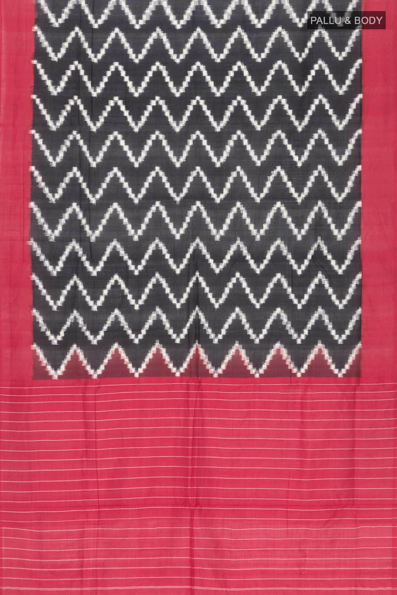 Black Pochampally Cotton Saree
