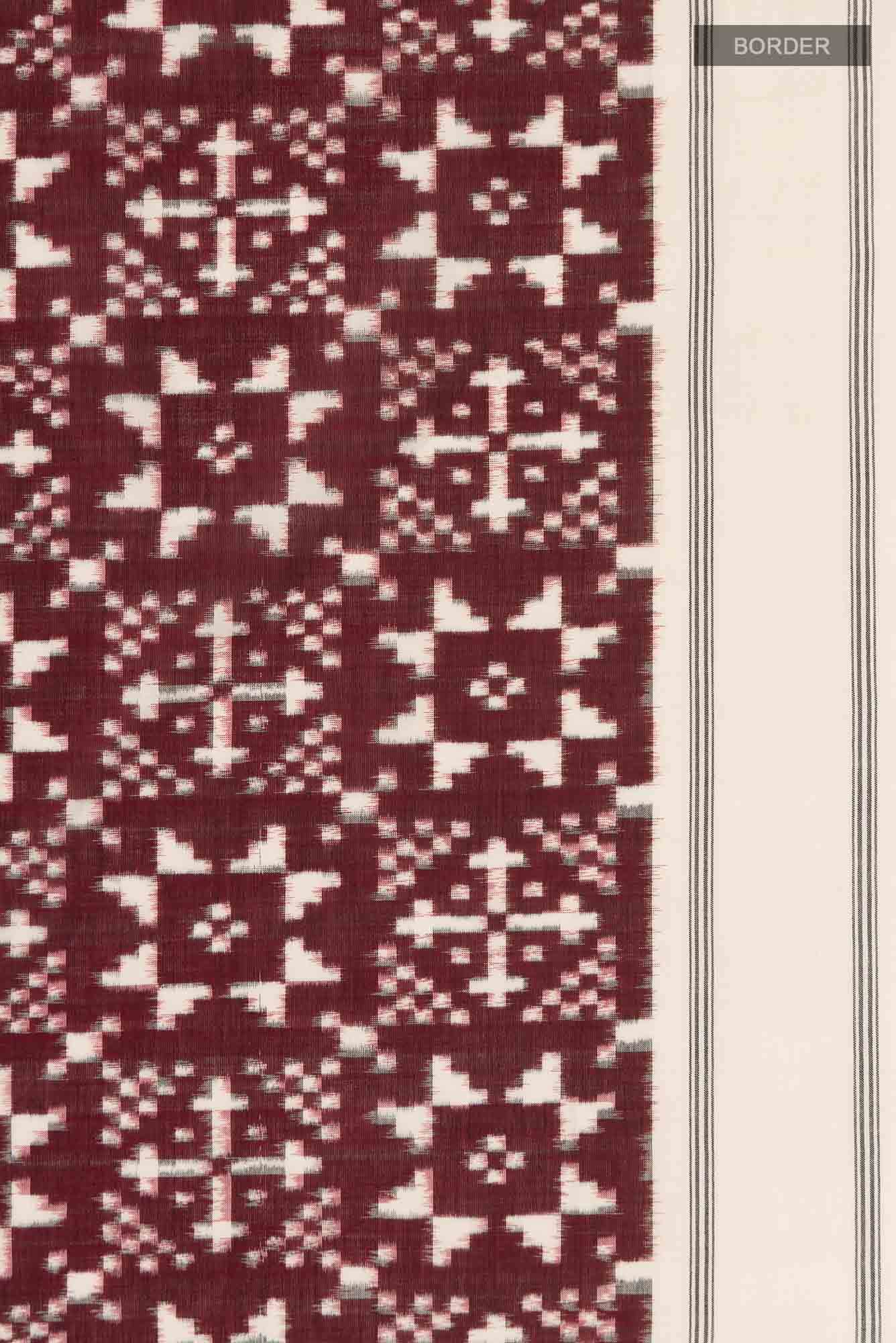 Maroon Orissa Cotton Saree