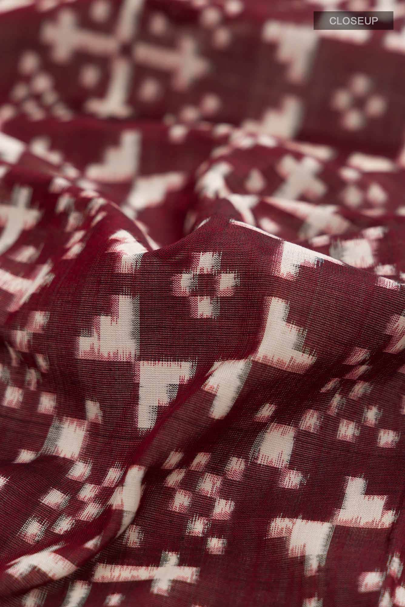 Maroon Orissa Cotton Saree