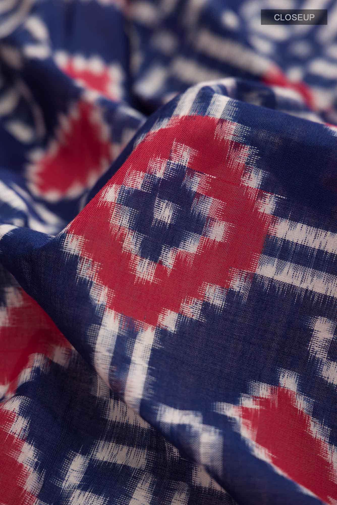 Blue Pochampally Cotton Saree