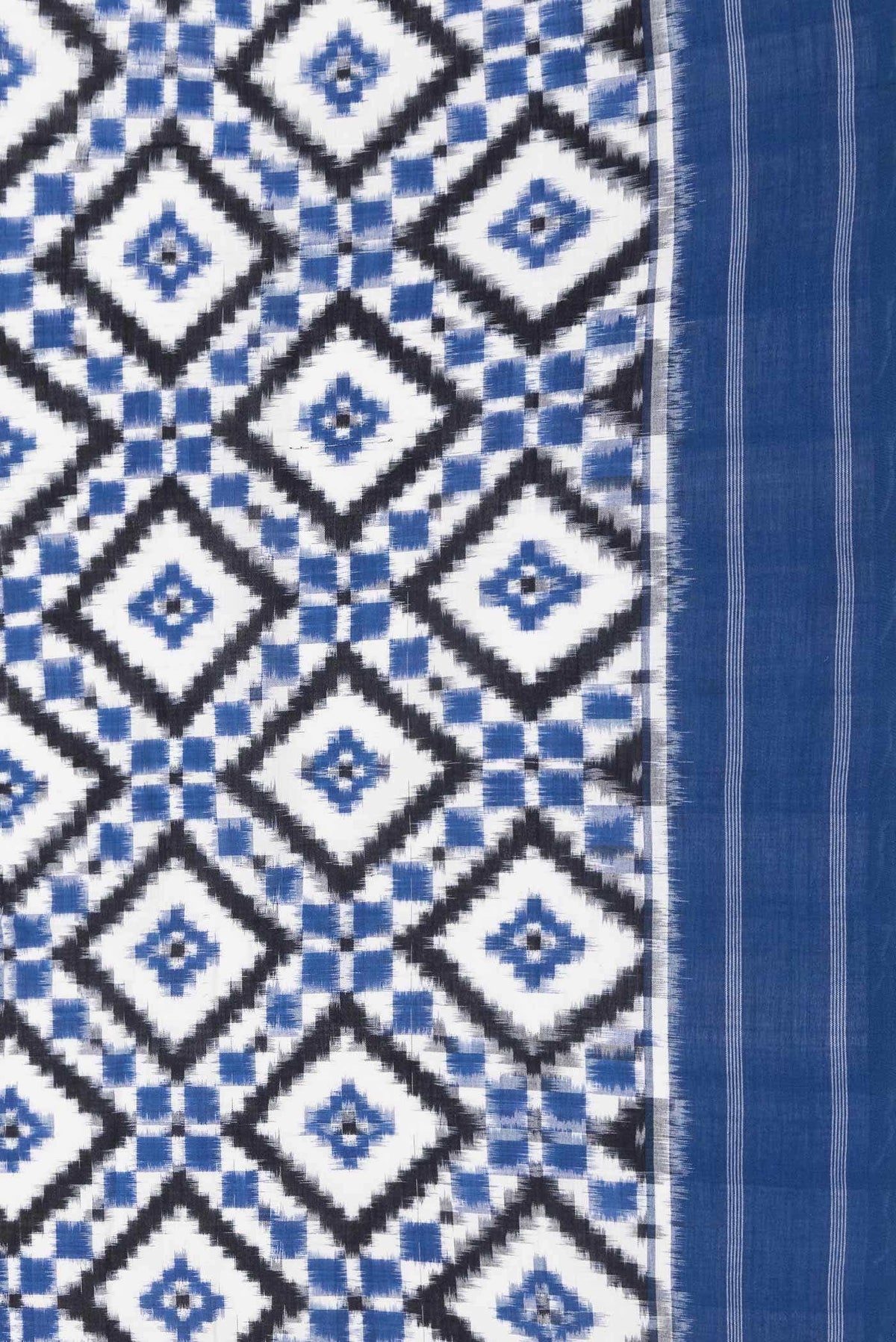 Off White Pochampally Cotton Saree