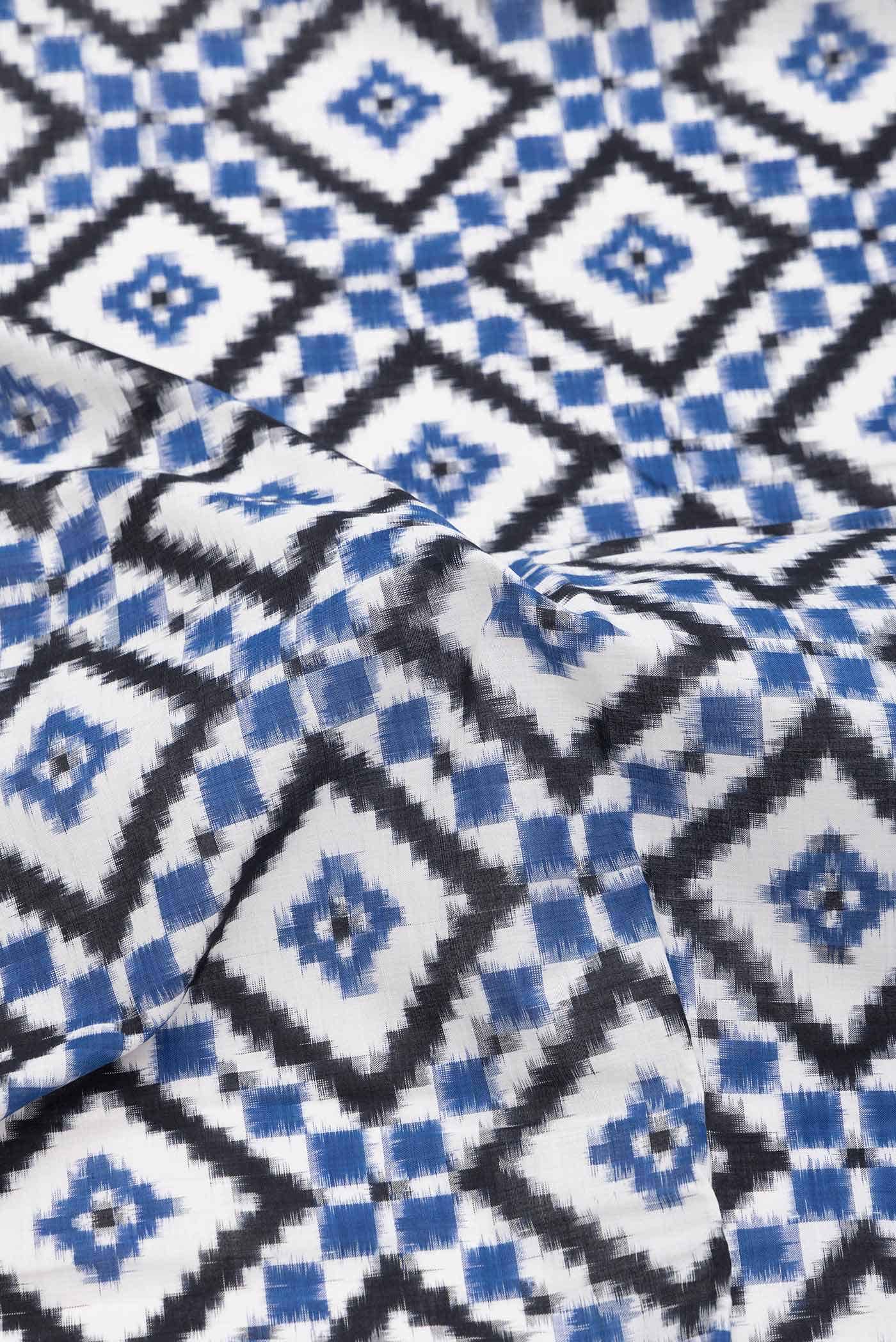 Off White Pochampally Cotton Saree
