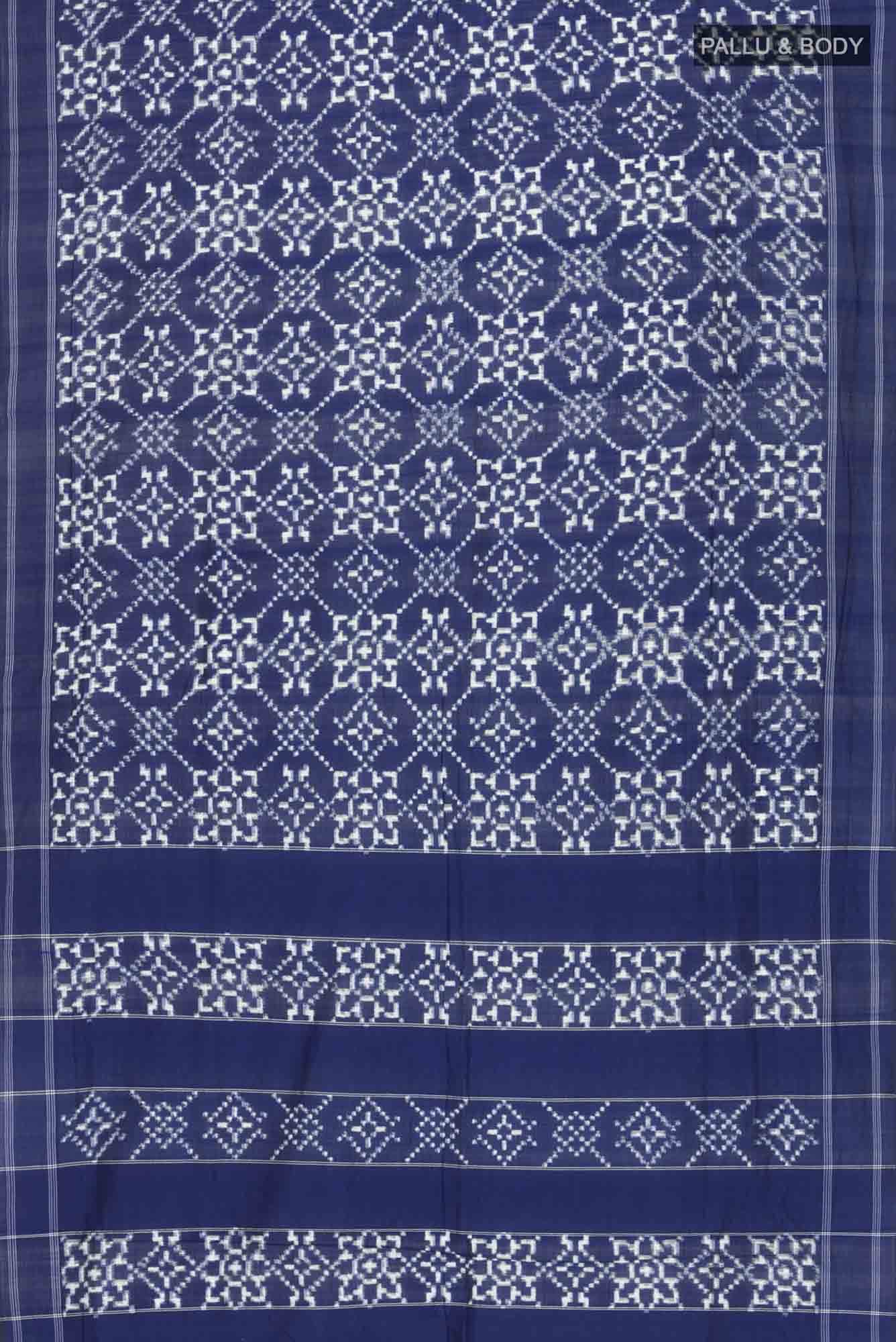 Navy Blue Pochampally Cotton Saree
