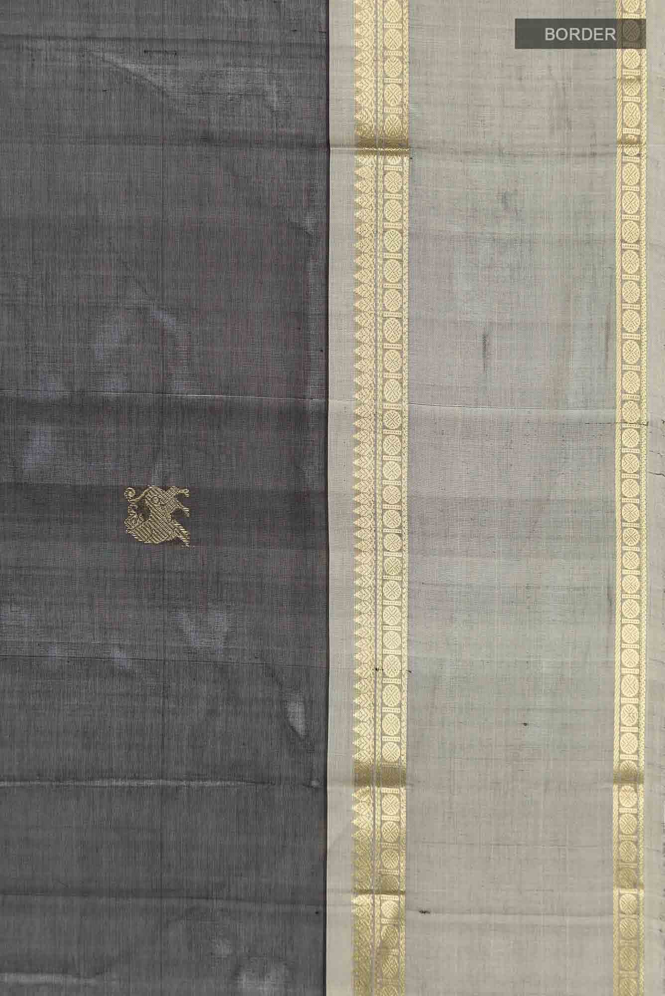 Black Kuppadam Silk Cotton Saree
