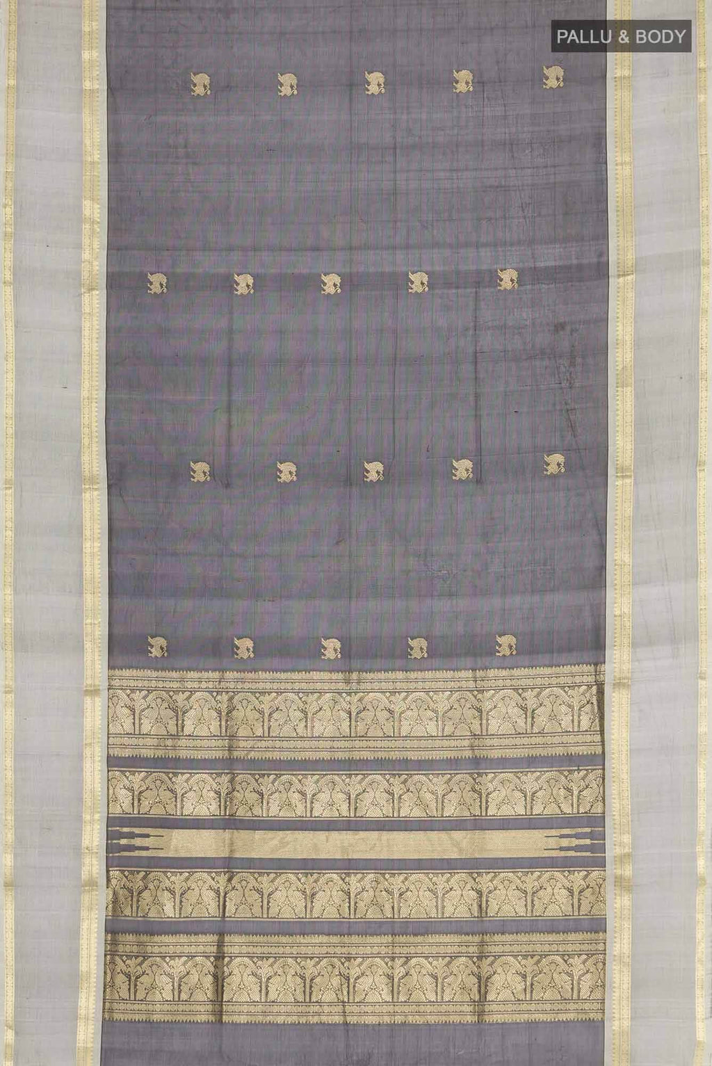 Black Kuppadam Silk Cotton Saree