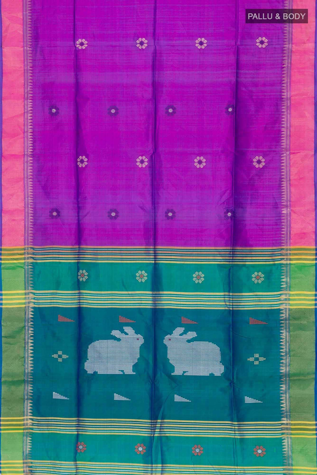Magenta Assam Silk Saree