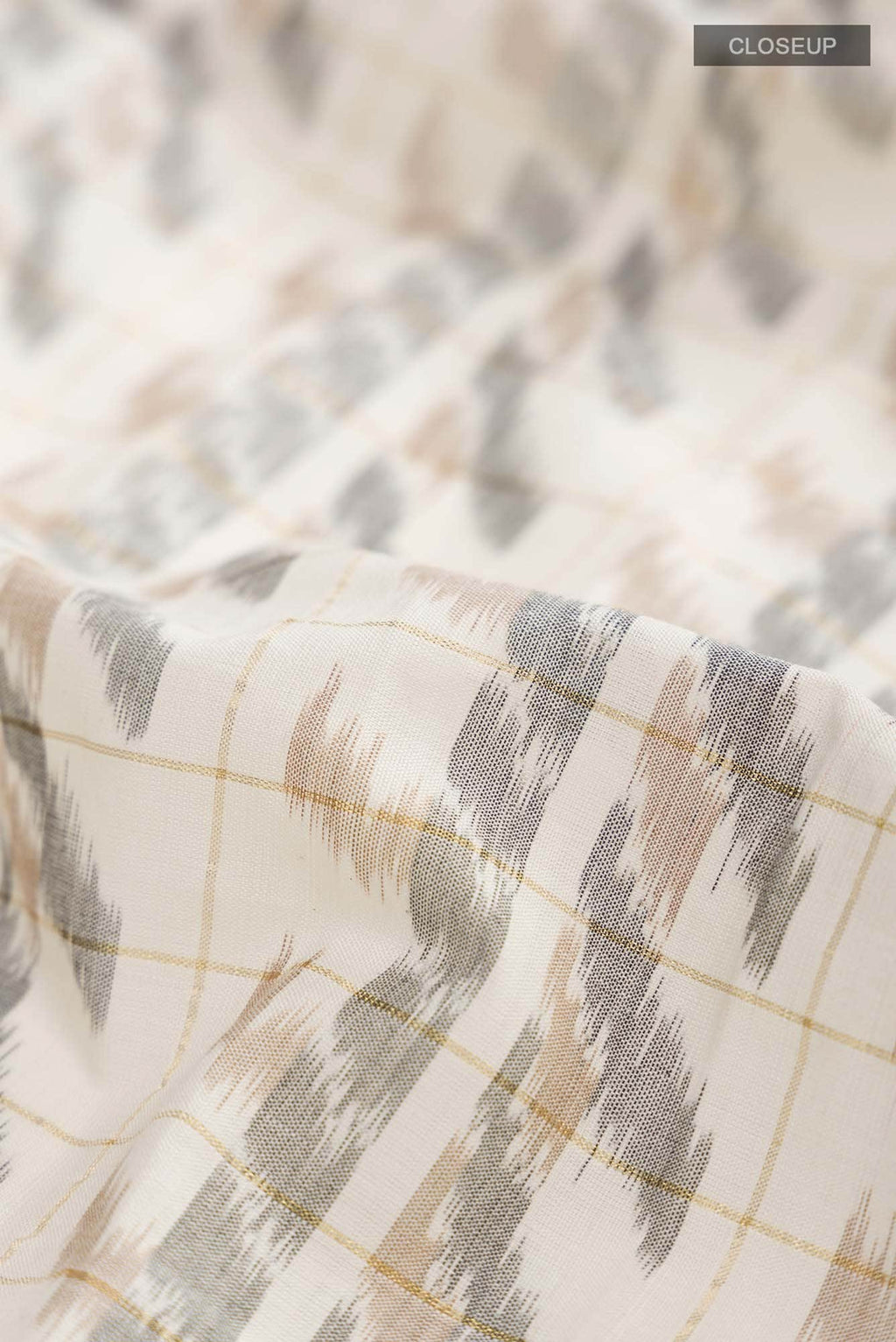 Off White Pochampally Cotton Saree
