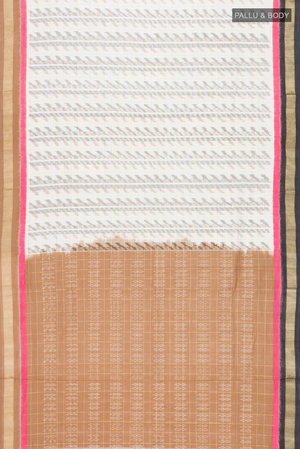 Off White Pochampally Cotton Saree