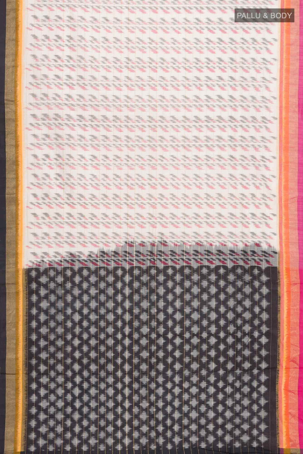 Off White Pochampally Cotton Saree