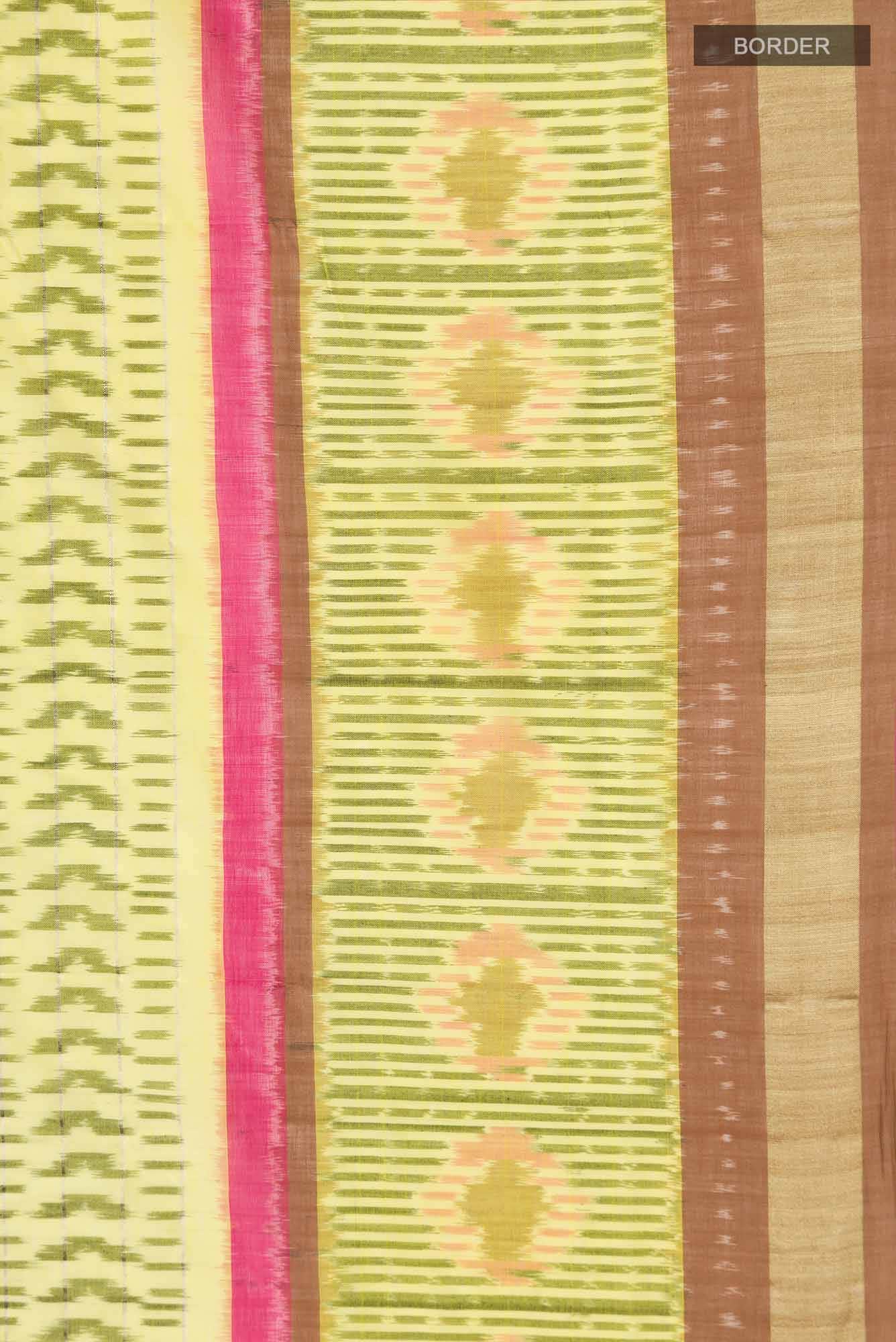 Yellow Pochampally Cotton Saree