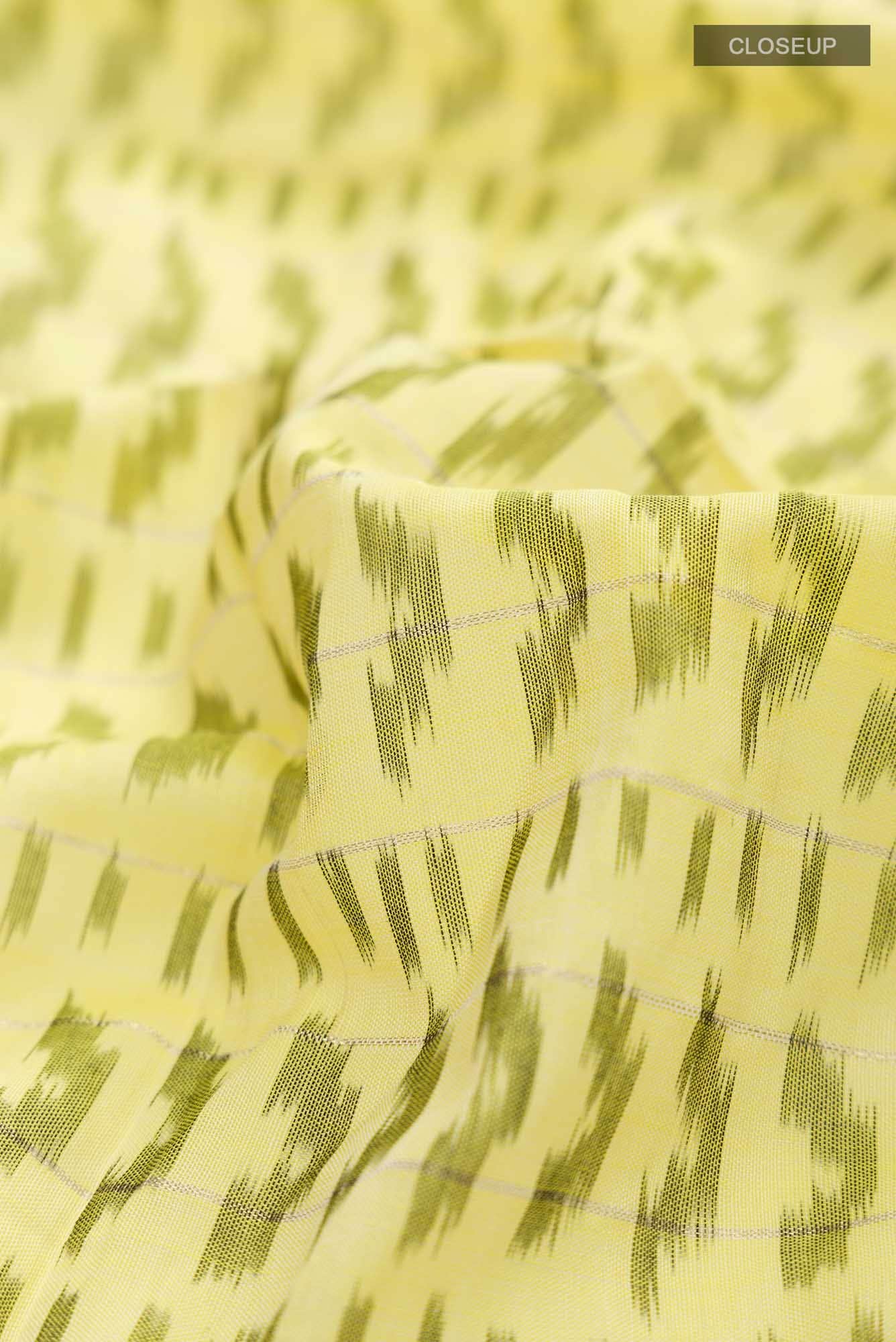 Yellow Pochampally Cotton Saree