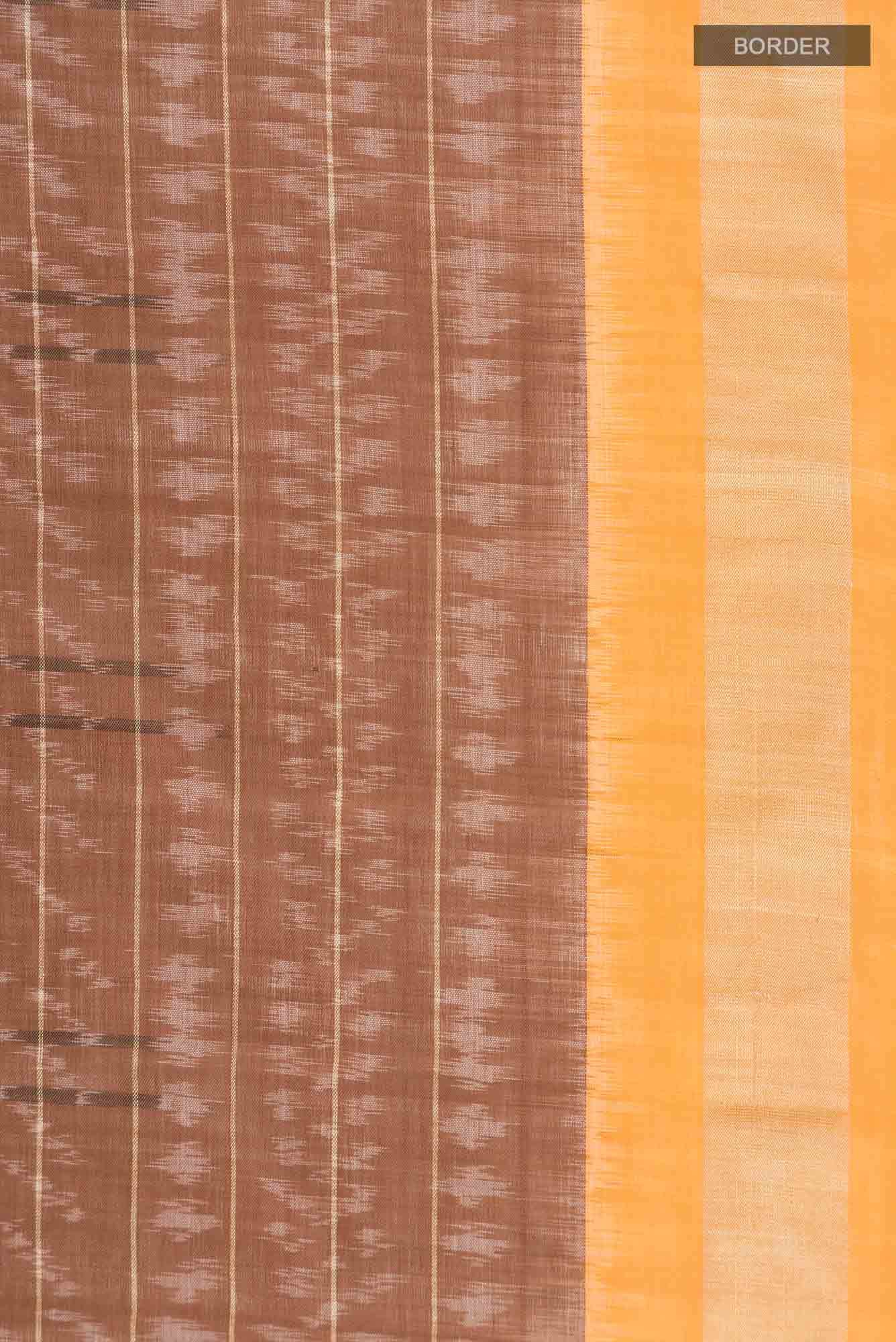 Brown Pochampally Cotton Saree
