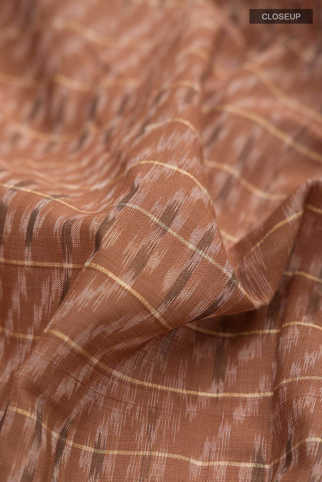 Brown Pochampally Cotton Saree