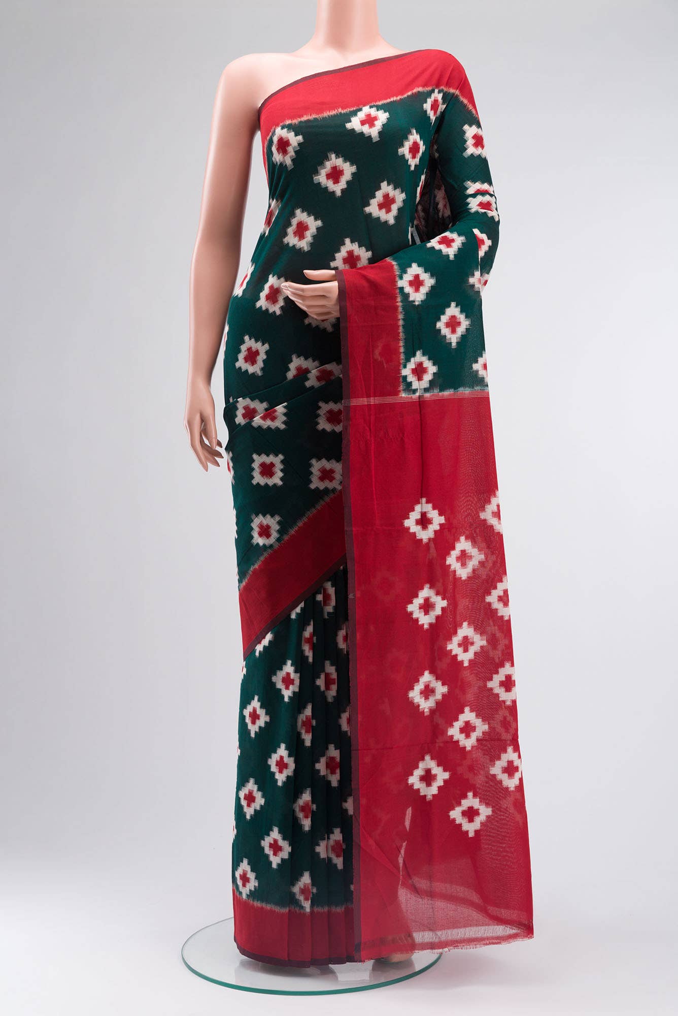 Green Pochampally Cotton Saree
