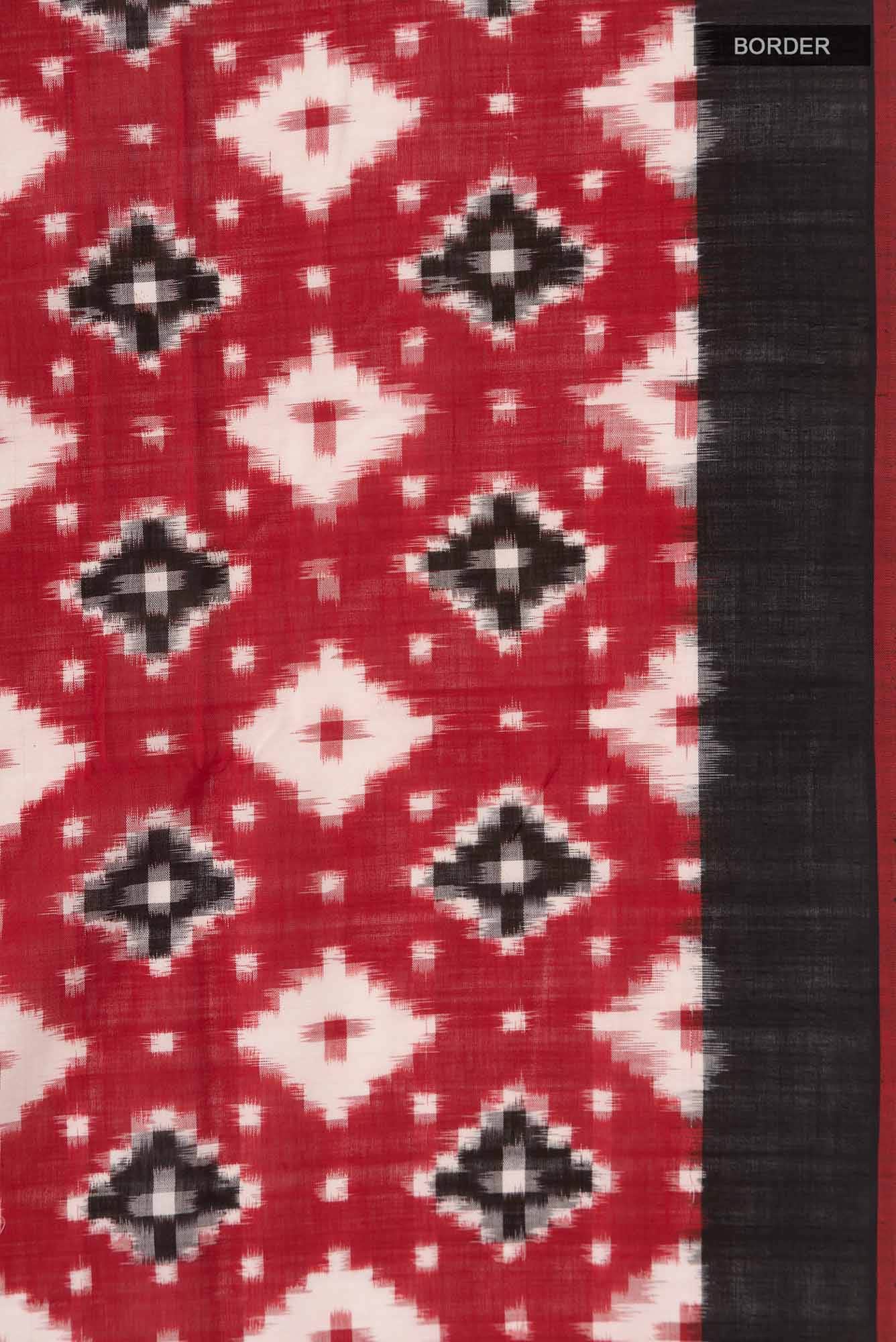 Red Pochampally Cotton Saree