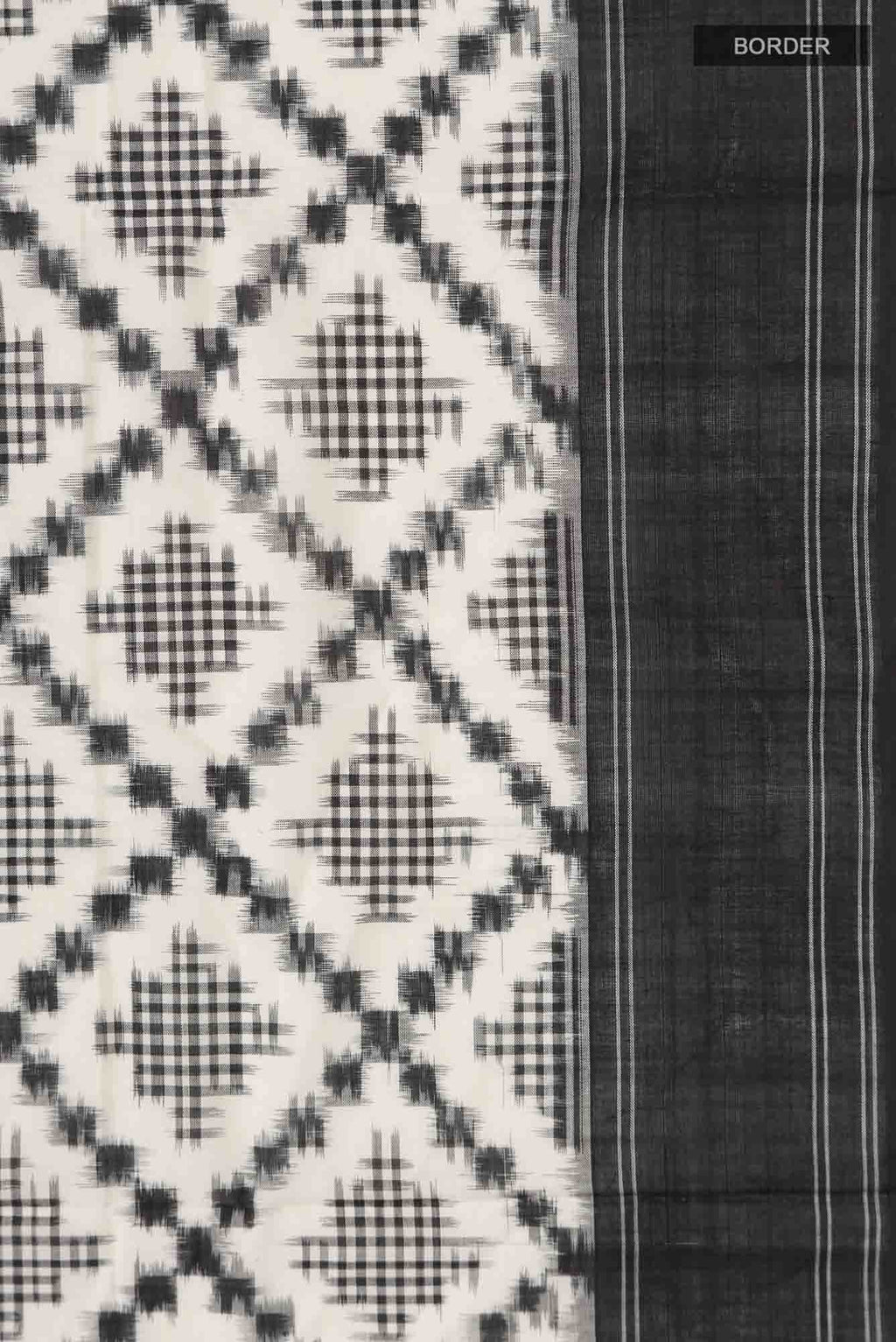 Off White Pochampally Cotton Saree