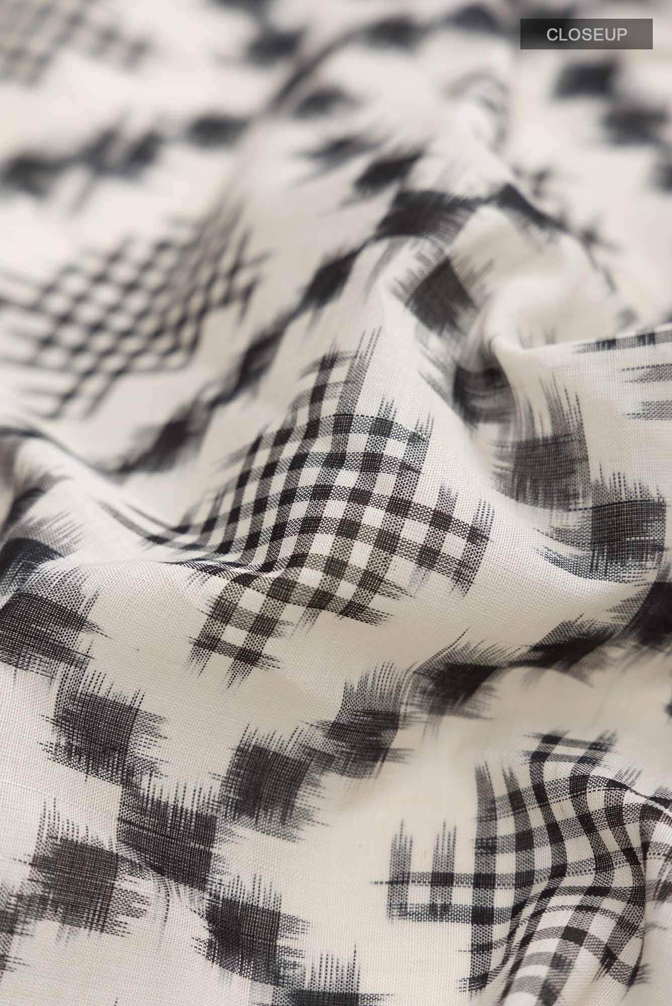 Off White Pochampally Cotton Saree