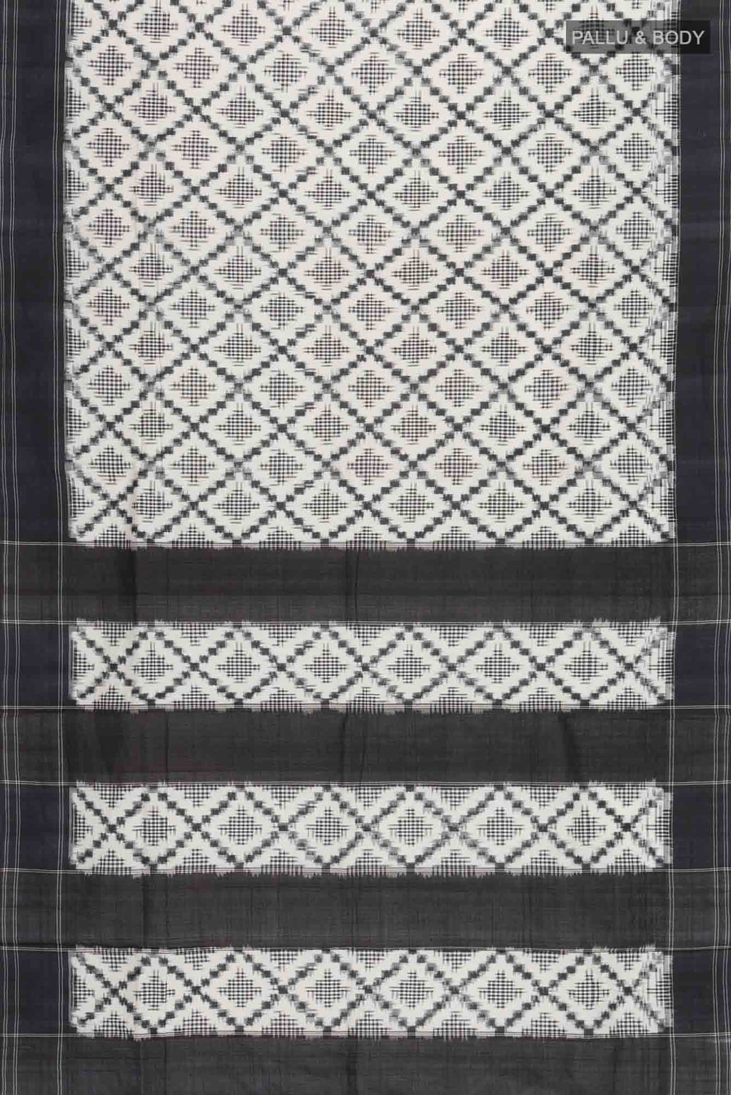 Off White Pochampally Cotton Saree
