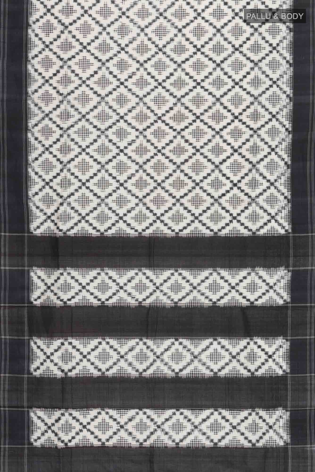 Off White Pochampally Cotton Saree