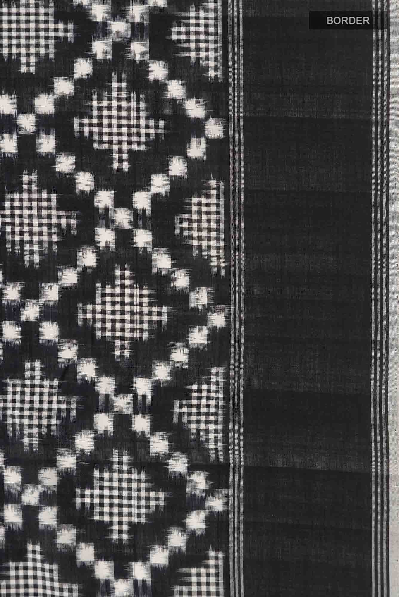 Black Pochampally Cotton Saree