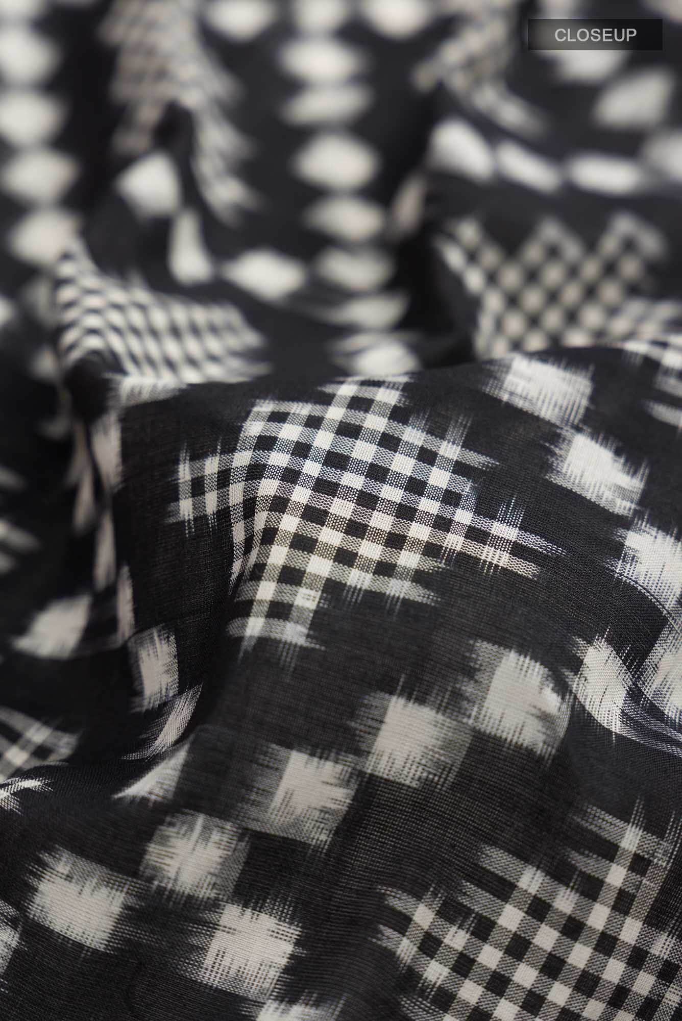 Black Pochampally Cotton Saree