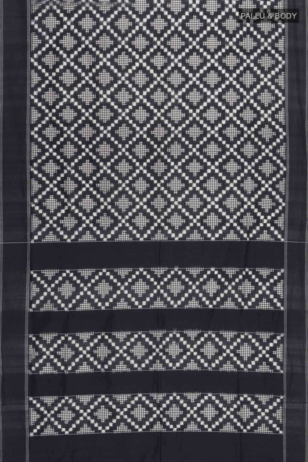 Black Pochampally Cotton Saree