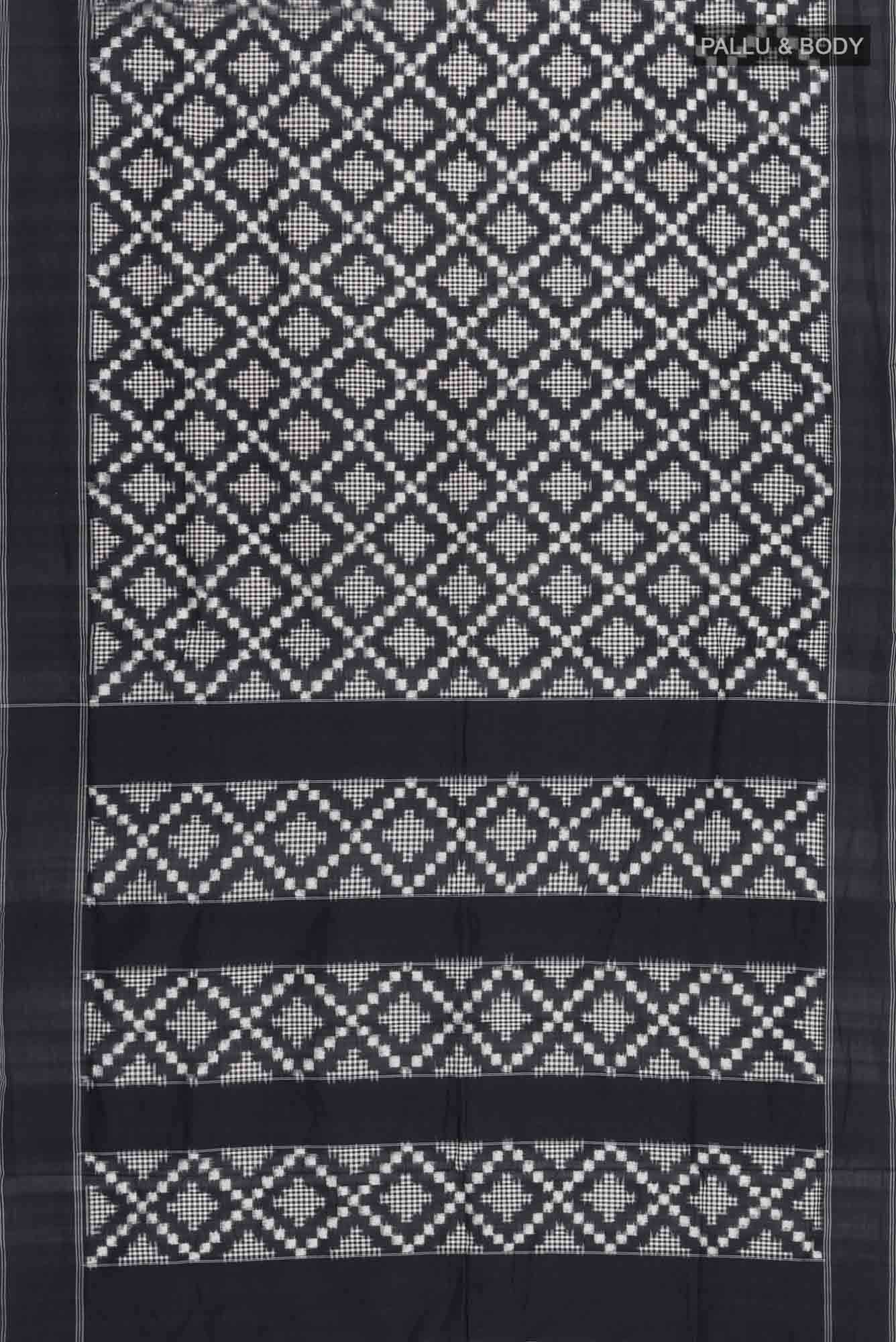Black Pochampally Cotton Saree