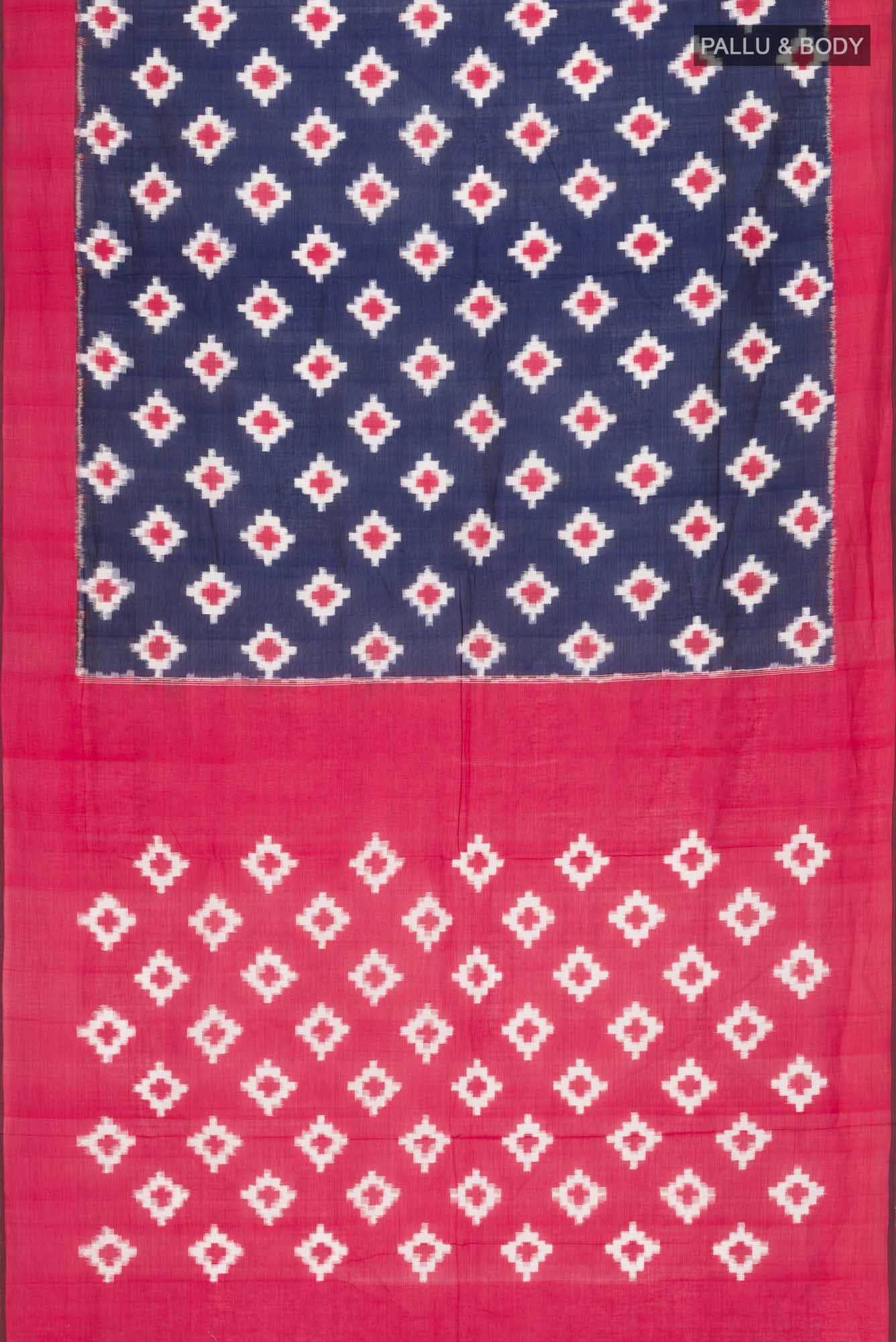 Blue Pochampally Cotton Saree