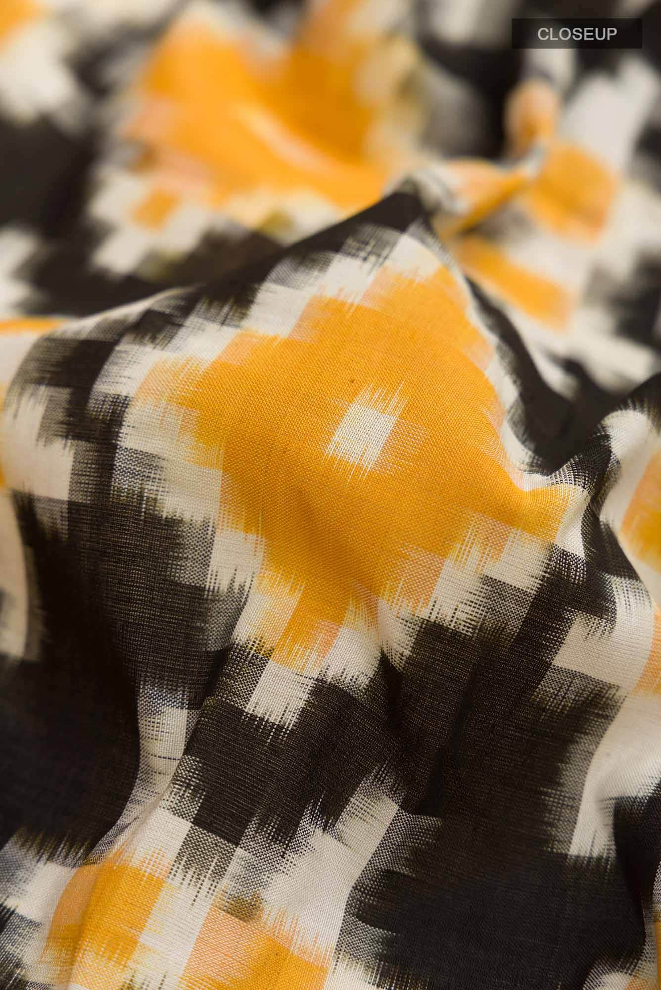 Black Pochampally Cotton Saree
