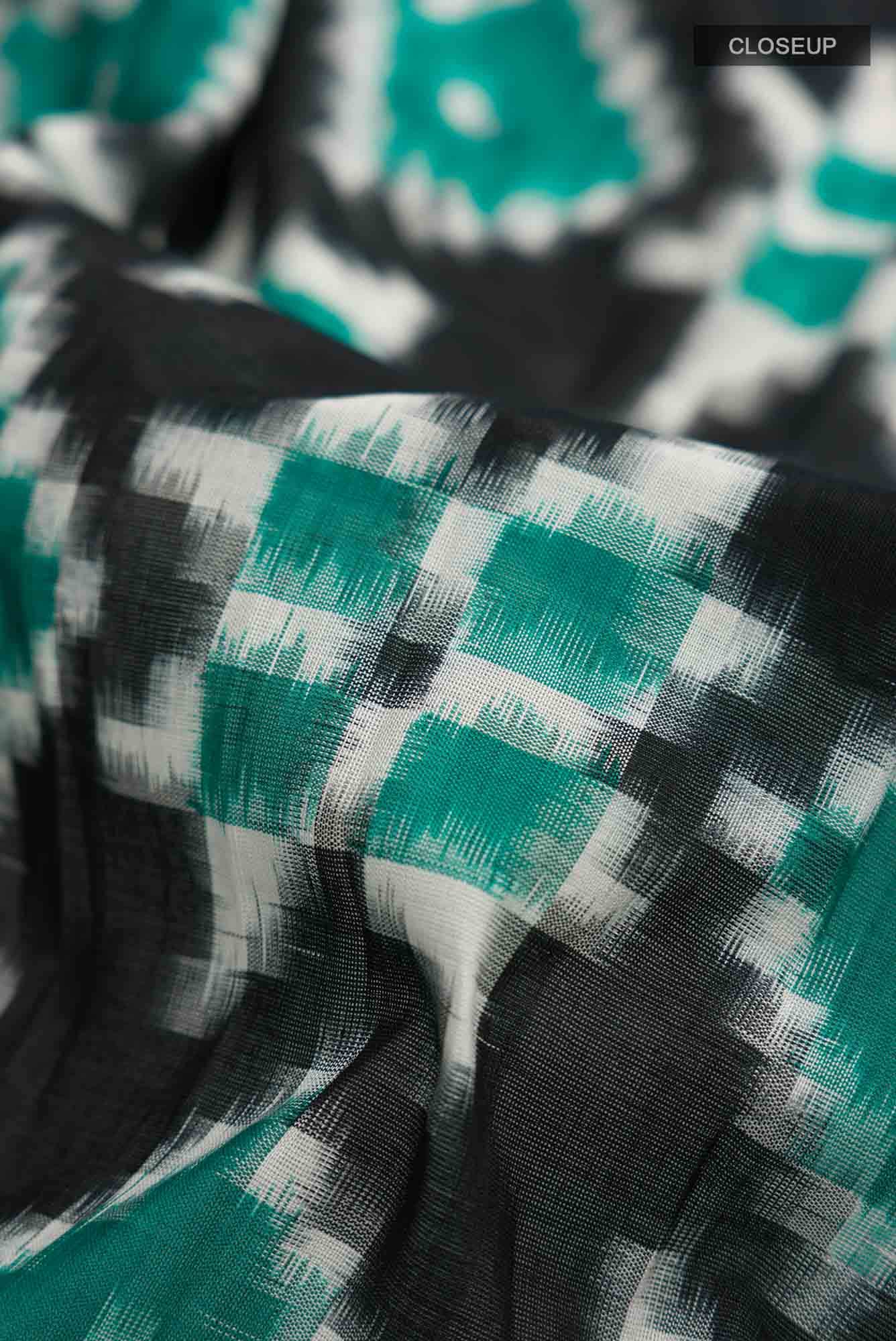 Black Pochampally Cotton Saree