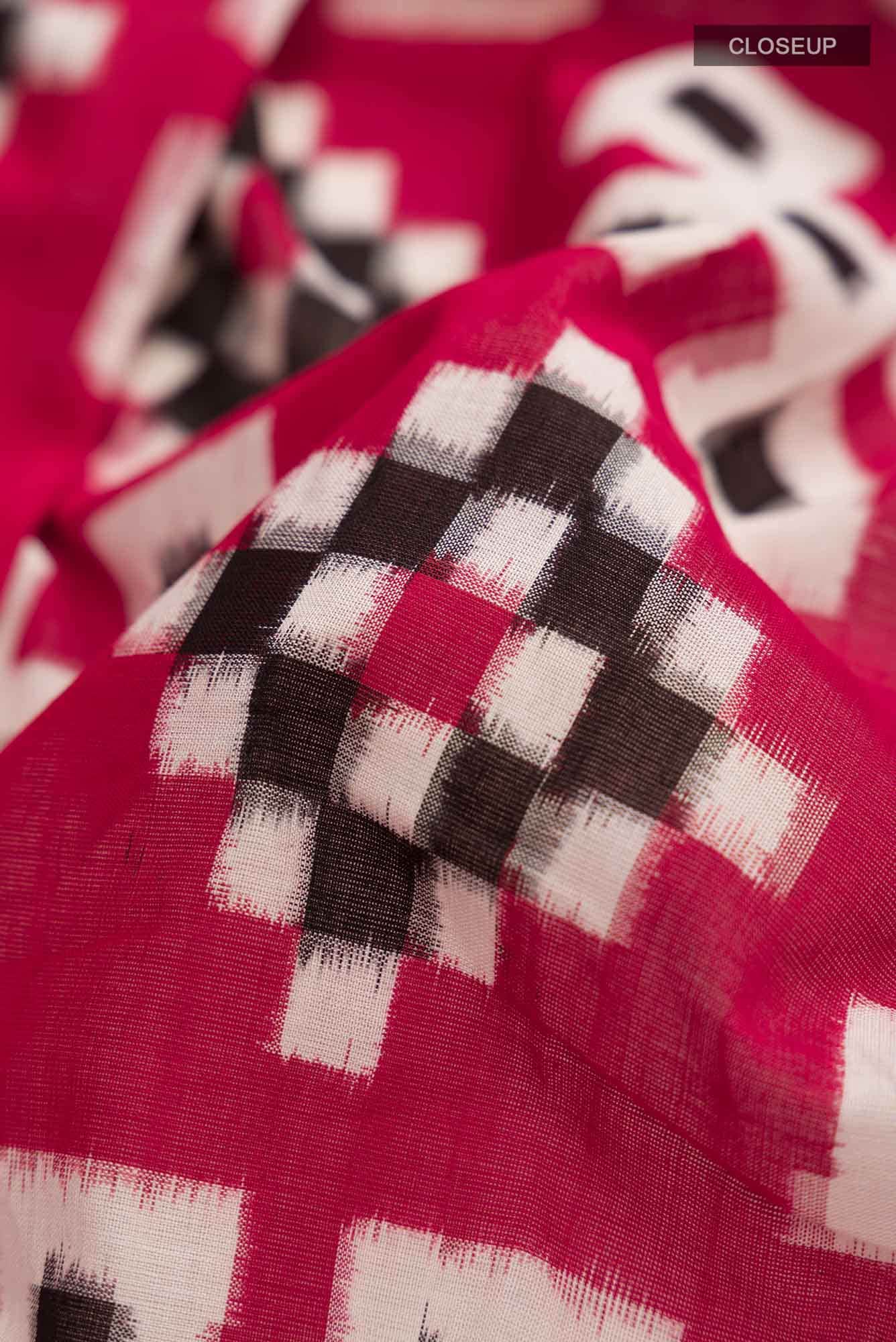 Red Pochampally Cotton Saree
