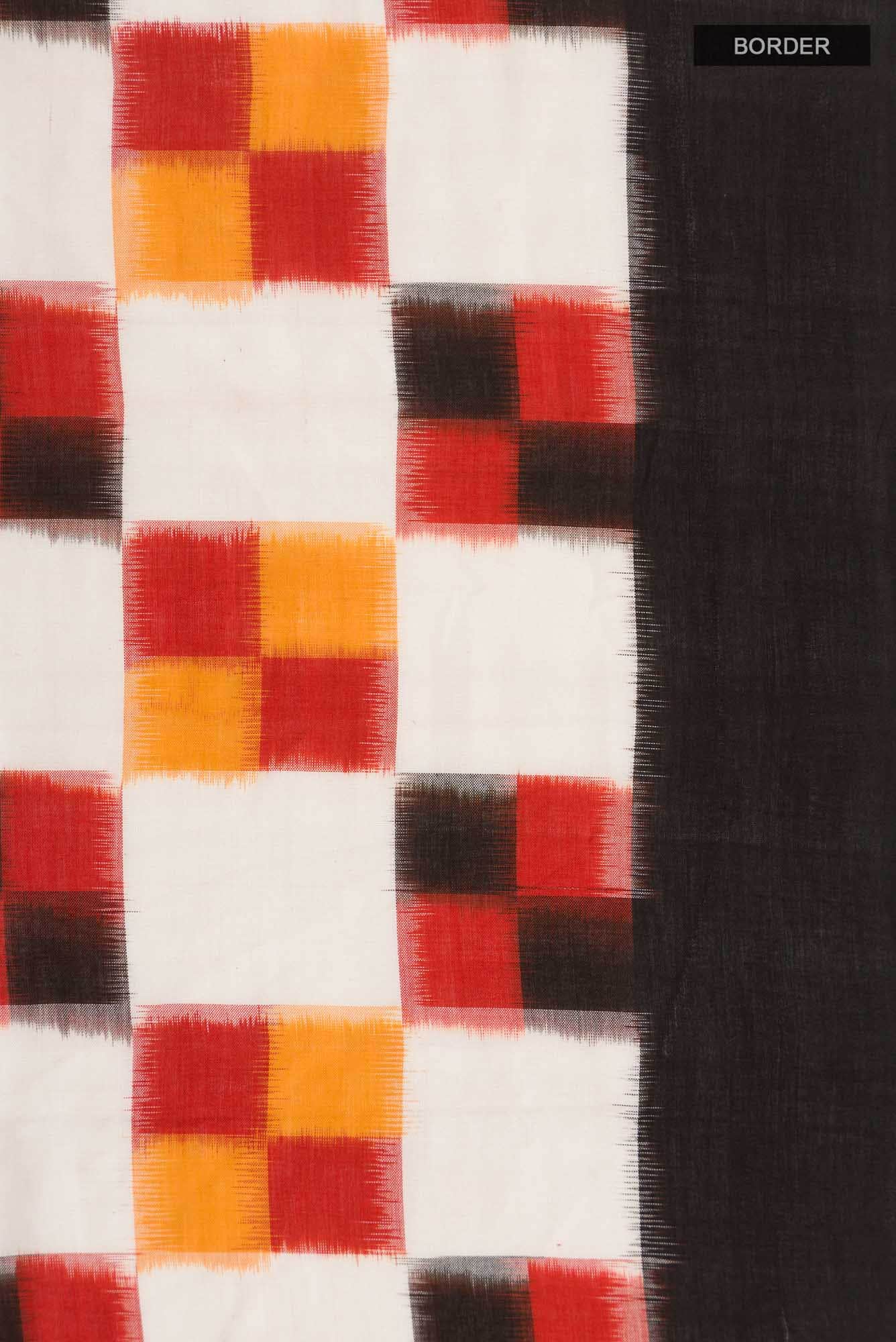 Off White Pochampally Cotton Saree