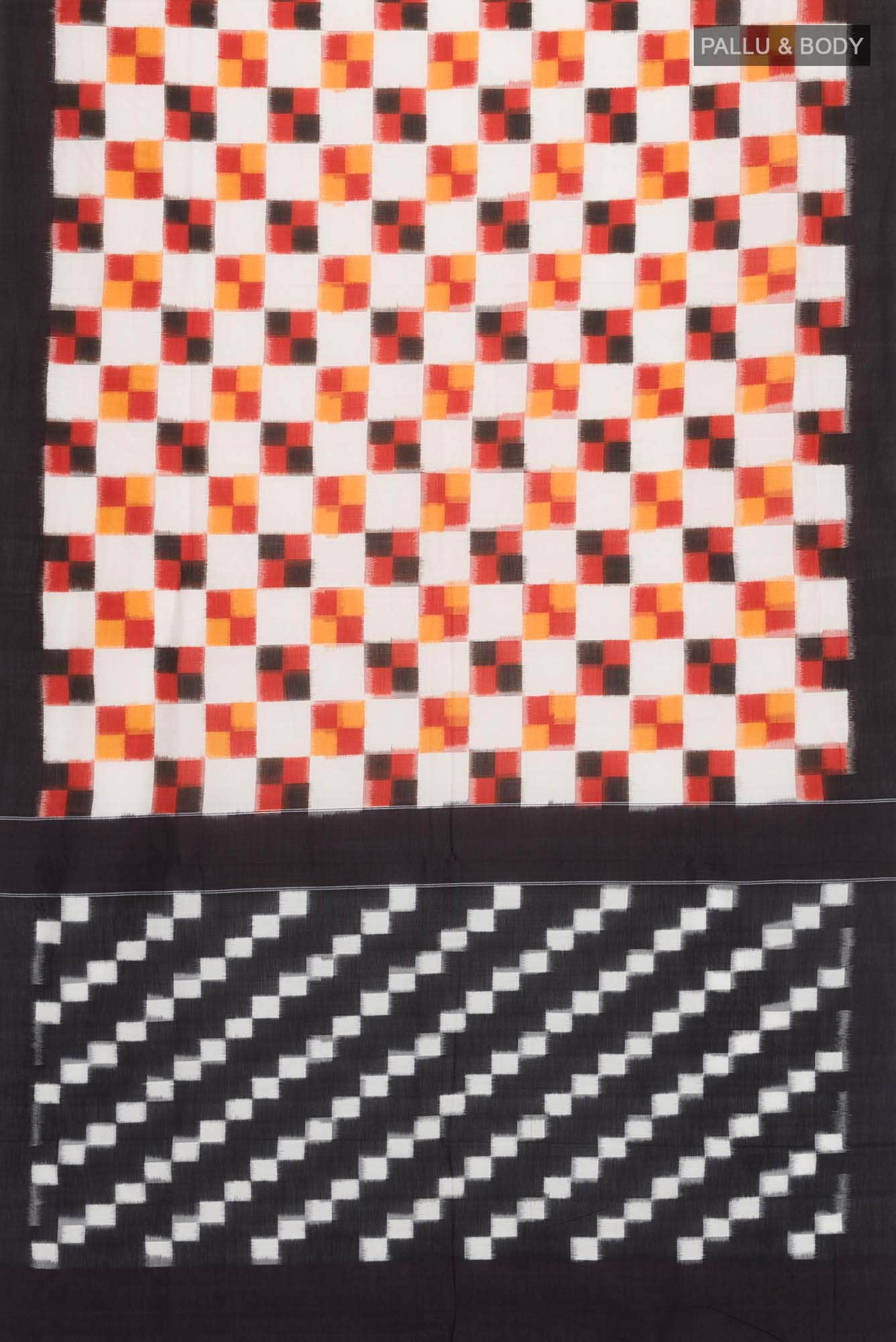 Off White Pochampally Cotton Saree