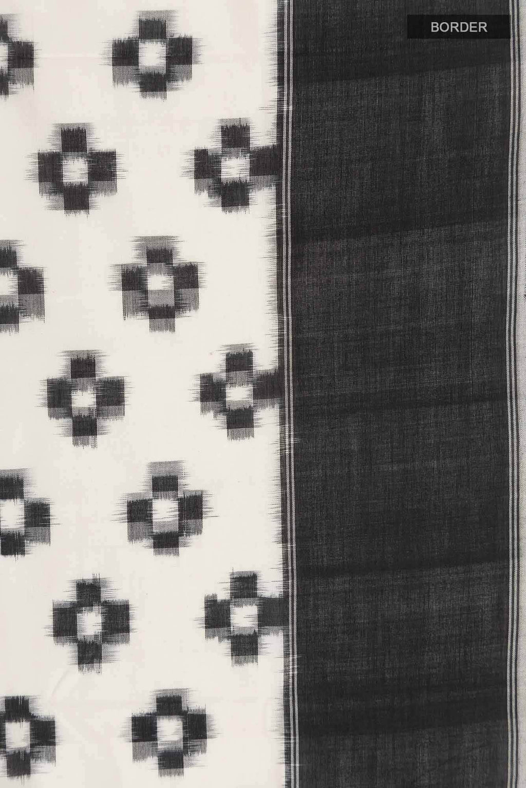 Off White Pochampally Cotton Saree