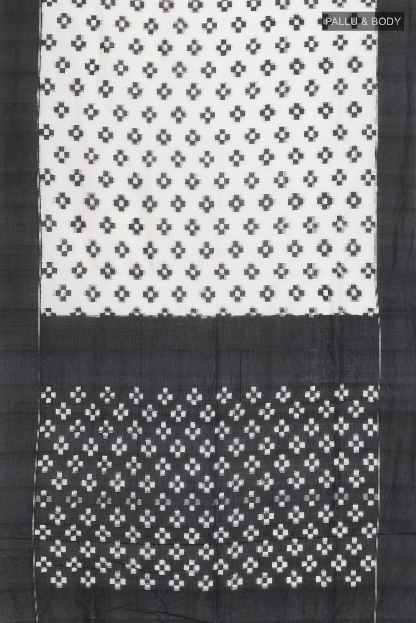 Off White Pochampally Cotton Saree