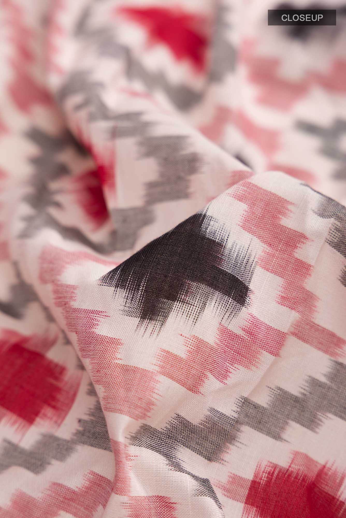 Off White Pochampally Cotton Saree