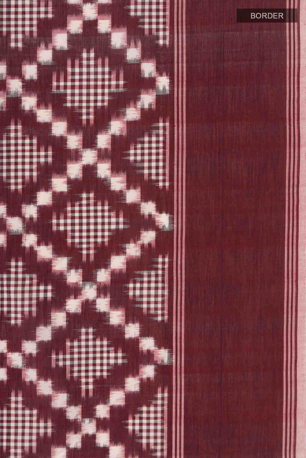 Maroon Pochampally Cotton Saree