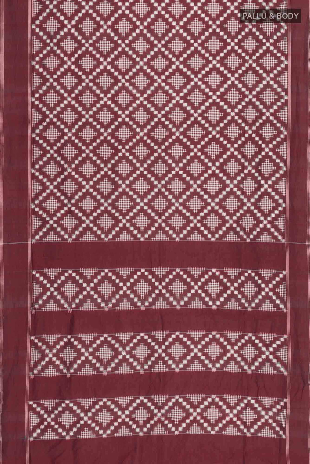 Maroon Pochampally Cotton Saree