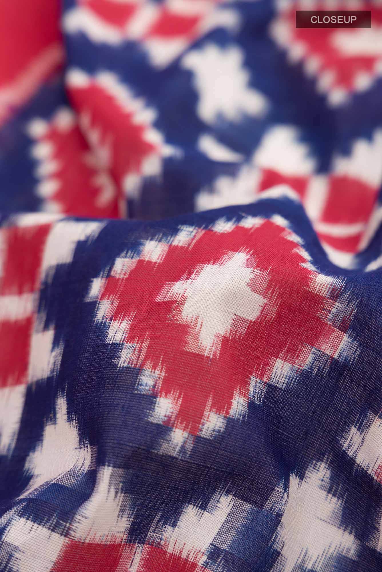 Blue Pochampally Cotton Saree