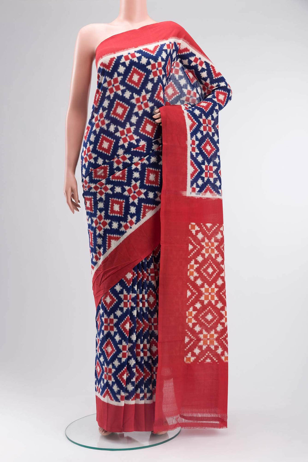 Blue Pochampally Cotton Saree