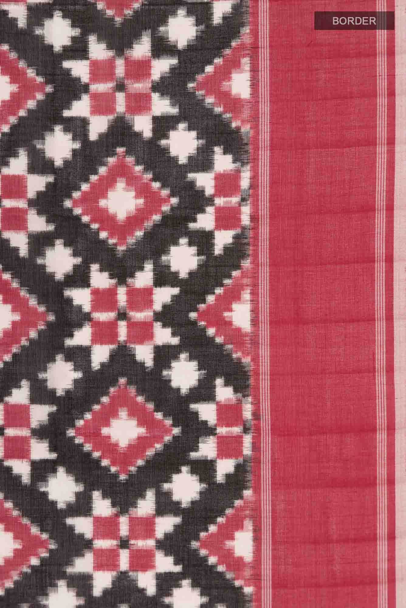 Black Pochampally Cotton Saree