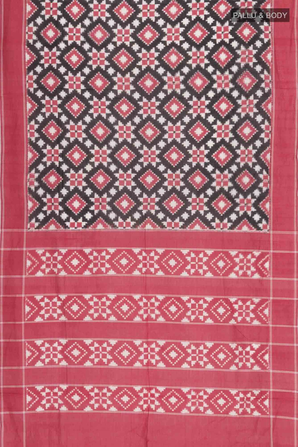 Black Pochampally Cotton Saree