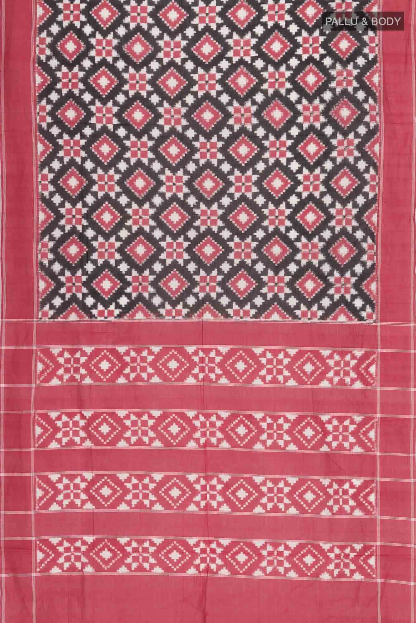 Black Pochampally Cotton Saree